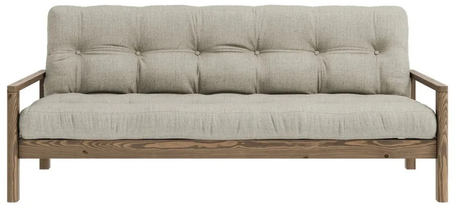 Divano letto in lino beige 205 cm Knob - Karup Design