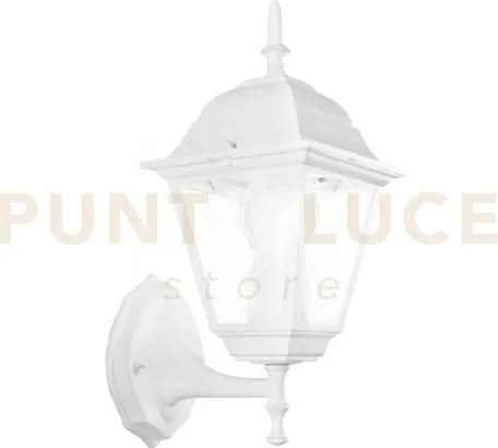 Applique up roma bianca 1 luce attacco e27 ip44 14,6x19,5x36cm