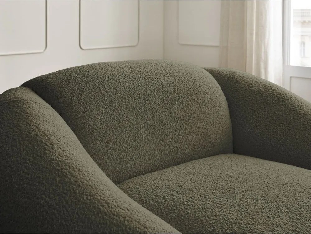 Poltrona verde con rivestimento in bouclé Tina – Bobochic Paris