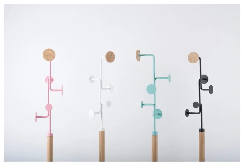 Appendiabiti in legno massiccio di quercia con dettagli blu Hook - Gazzda