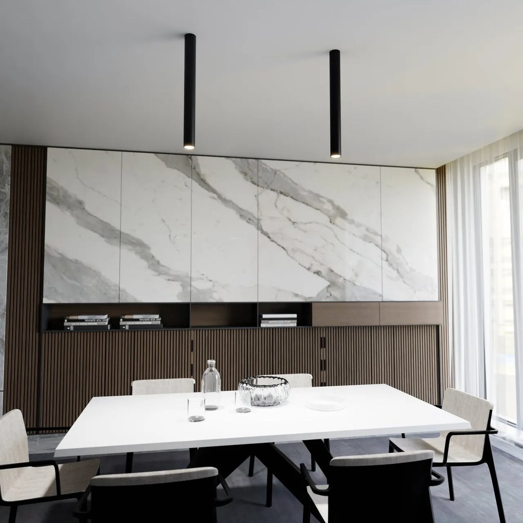 Plafoniera TECNO 1XL da soffitto base GU10 Nera