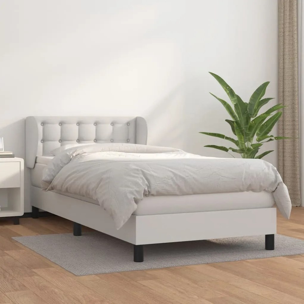 Giroletto A Molle Con Materasso Bianco 90x200 Cm İn Similpelle /