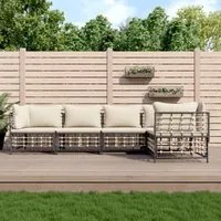 Set Divani da Giardino 5 pz con Cuscini Antracite in Polyrattancod mxl 87798