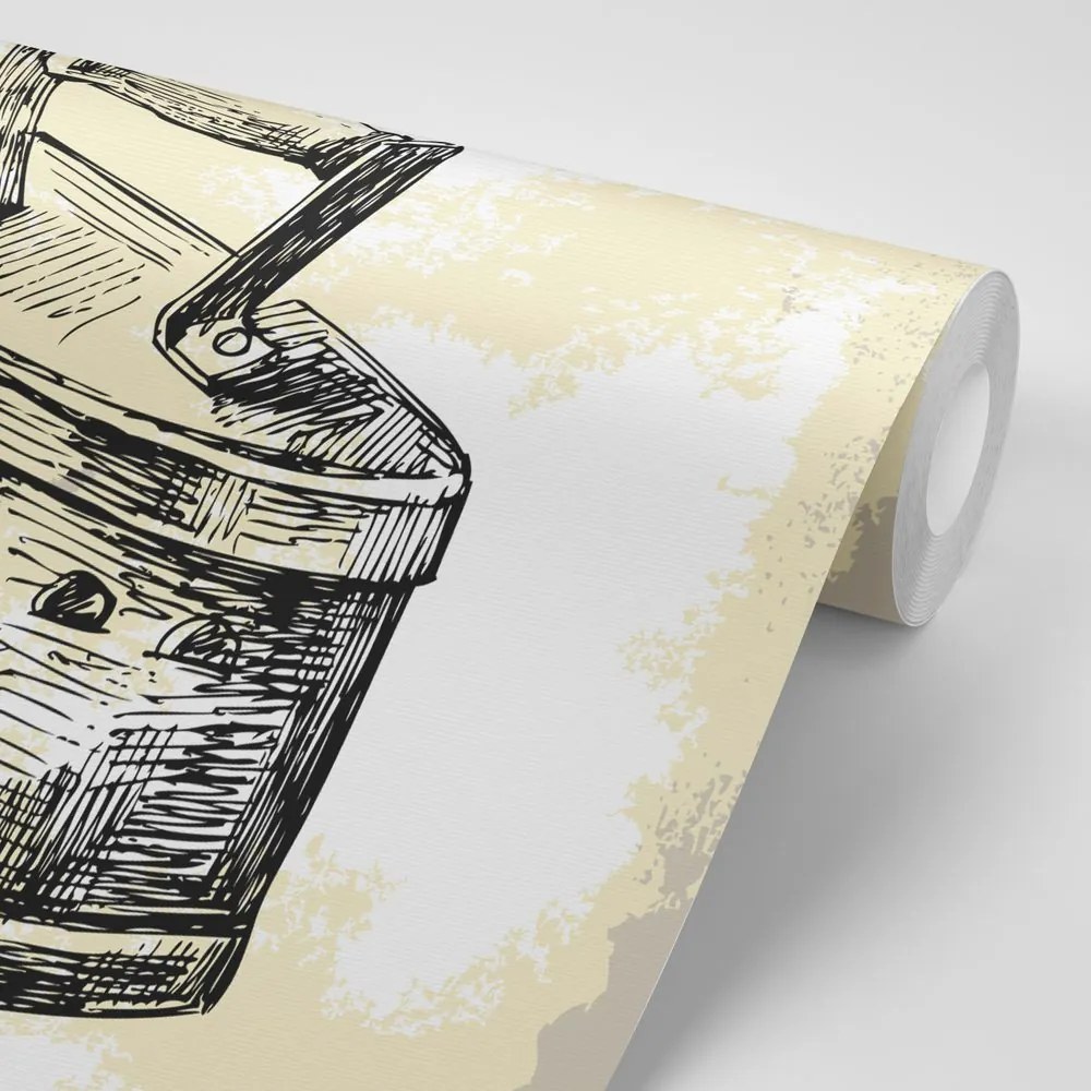 Carta da parati autoadesiva – Ferro da stiro retrò