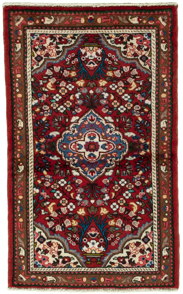 Hamedan Tappeto 120x80 Rosso (Iran) Annodato A Mano