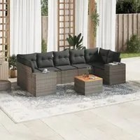 Set Divano da Giardino 8 pz con Cuscini Grigio in Polyrattan 3257691