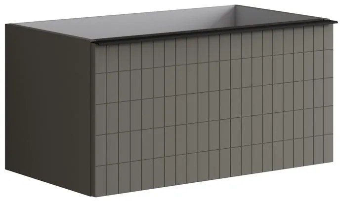Mobile da bagno sotto lavabo Pixel grid grigio laccato L 80 x H 40 x P 45.5 cm 2 cassetti, lavabo non incluso