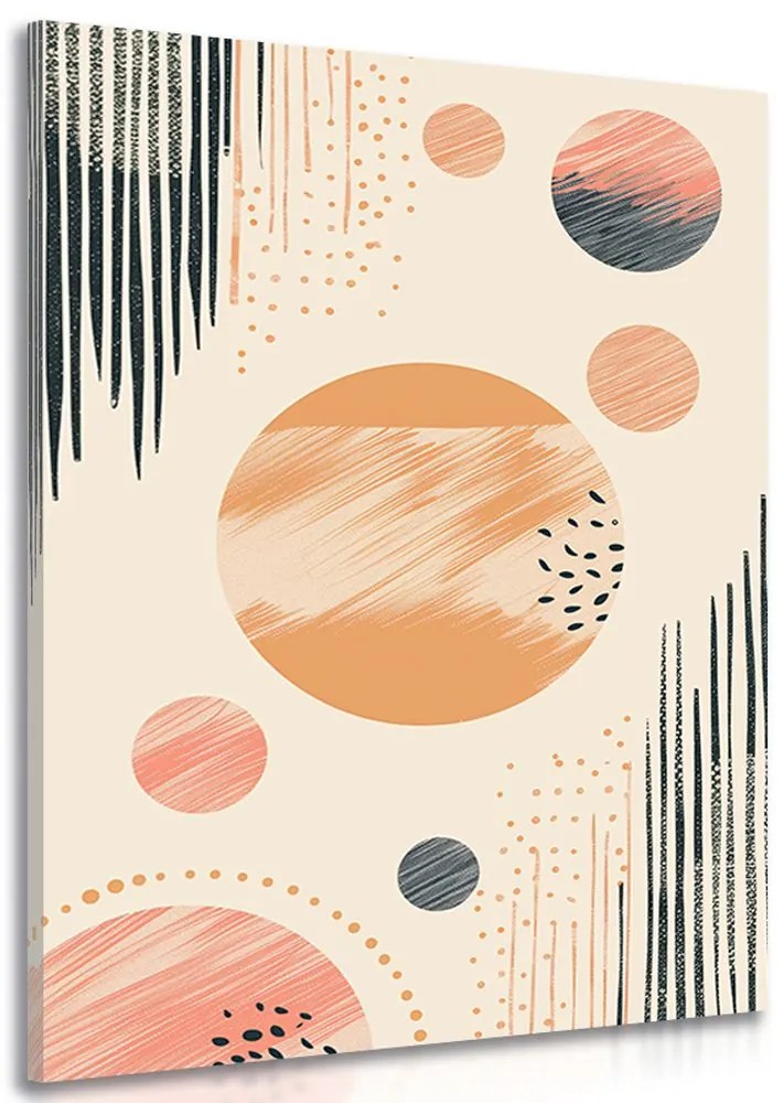 Quadro su tela – Cerchi eleganti Peach Fuzz