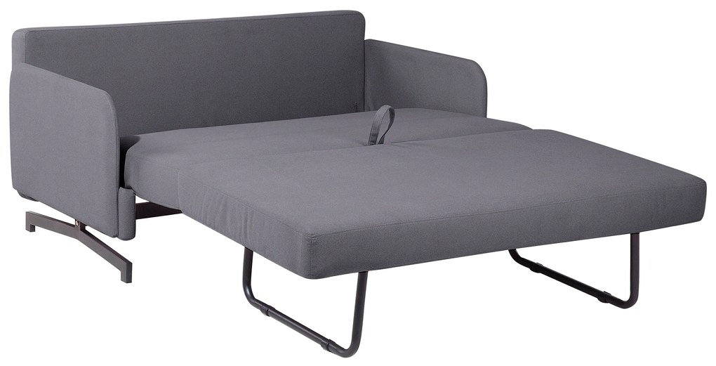 Divano letto 2 posti in tessuto grigio BELFAST Beliani