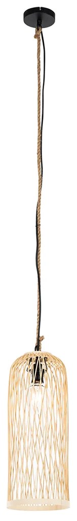 Lampada a sospensione da esterno rustica in rattan 25 cm - Calamus