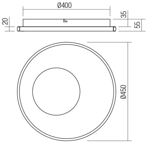 Redo 05-959-Plafoniera LED dimmerabile SINTESI LED/45W/230V 3000-6000K +RC