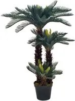 Palma di Cycas Artificiale con Vaso Verde 125 cm