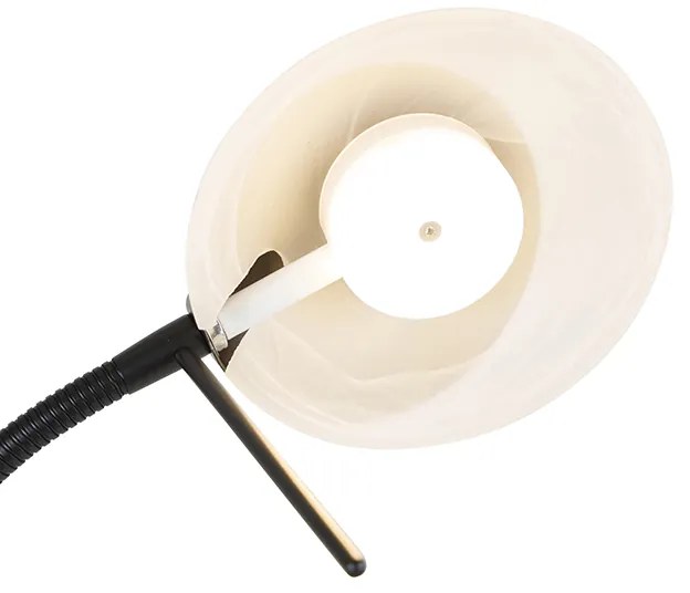 Lampada da terra nera con LED e dimmer con lampada da lettura Dim to Warm - Empoli