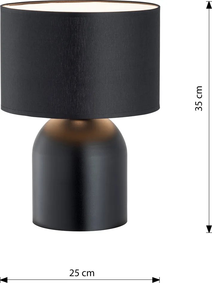 Lampada ASPEN LN1 BLACK E27 da Tavolo Scrivania e Comodino