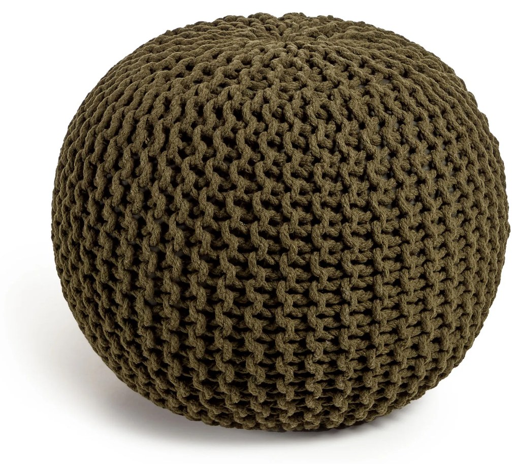 Kave Home - Pouf rotondo Chloe 100% cotone verde scuro Ø 50 cm