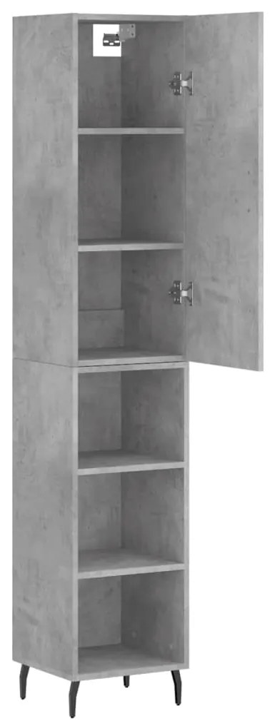 Credenza Grigio Cemento 34,5x34x180 cm in Legno Multistrato