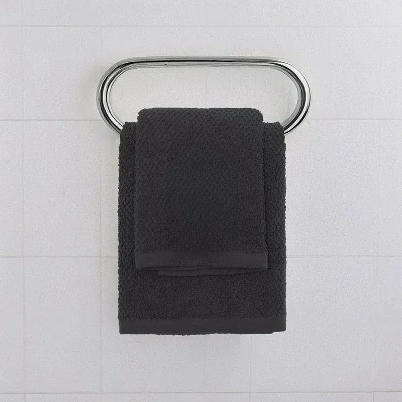 Set asciugamani bagno nero per viso e ospite in cotone puro Spring
