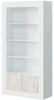 Libreria salotto moderna bianca con ante cm 94 x 35 x 181 h