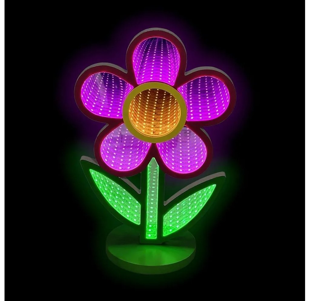 2Kids Toys - Decorazione da tavolo neon LED/5W/USB a forma di fiore
