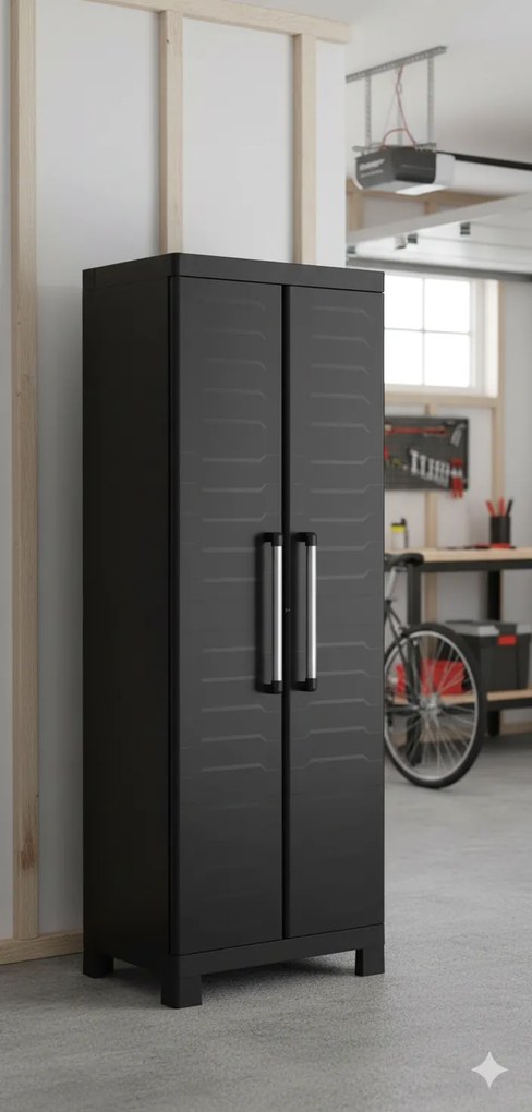 Armadio in Resina 4 Ripiani 65x45x182 cm Keter Detroit Portascope Nero...