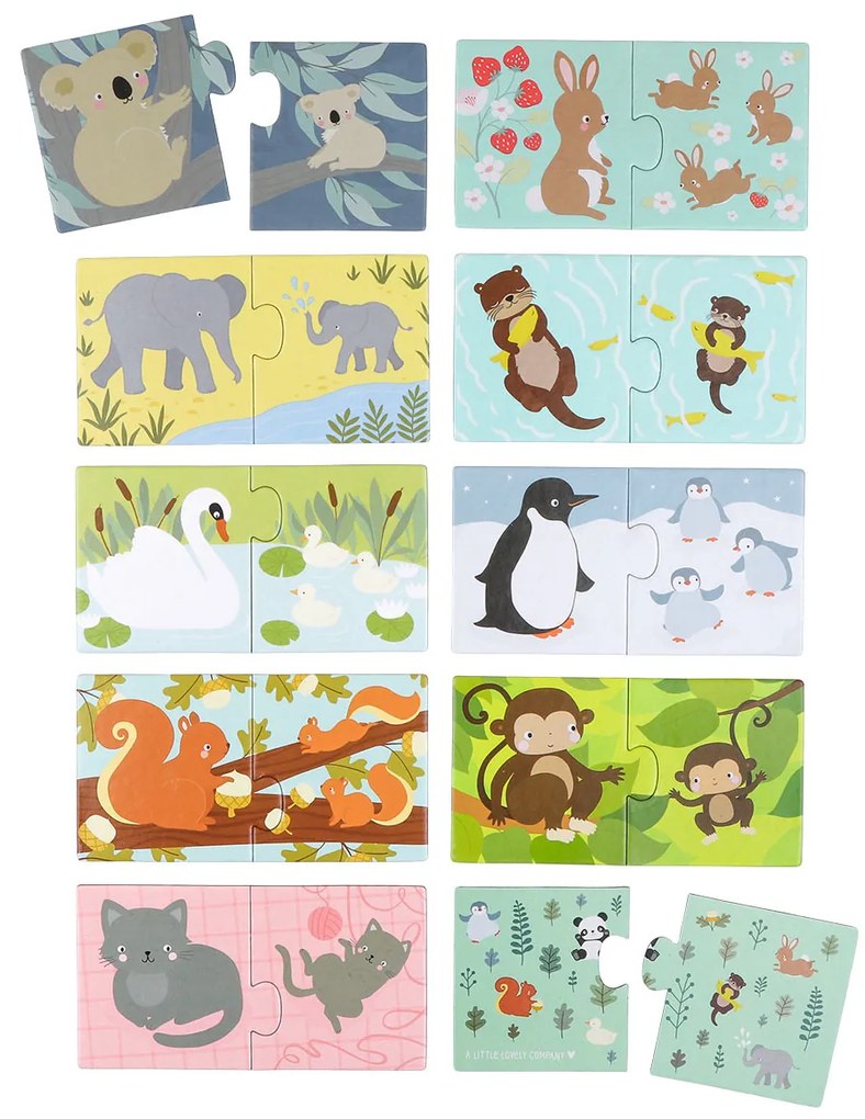 A Little Lovely Company - puzzle di abbinamento - famiglie di animali