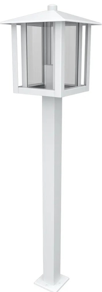 Paletto da Giardino Bianco 80cm Acciaio INOX Base E27 - Serie PILLAR
