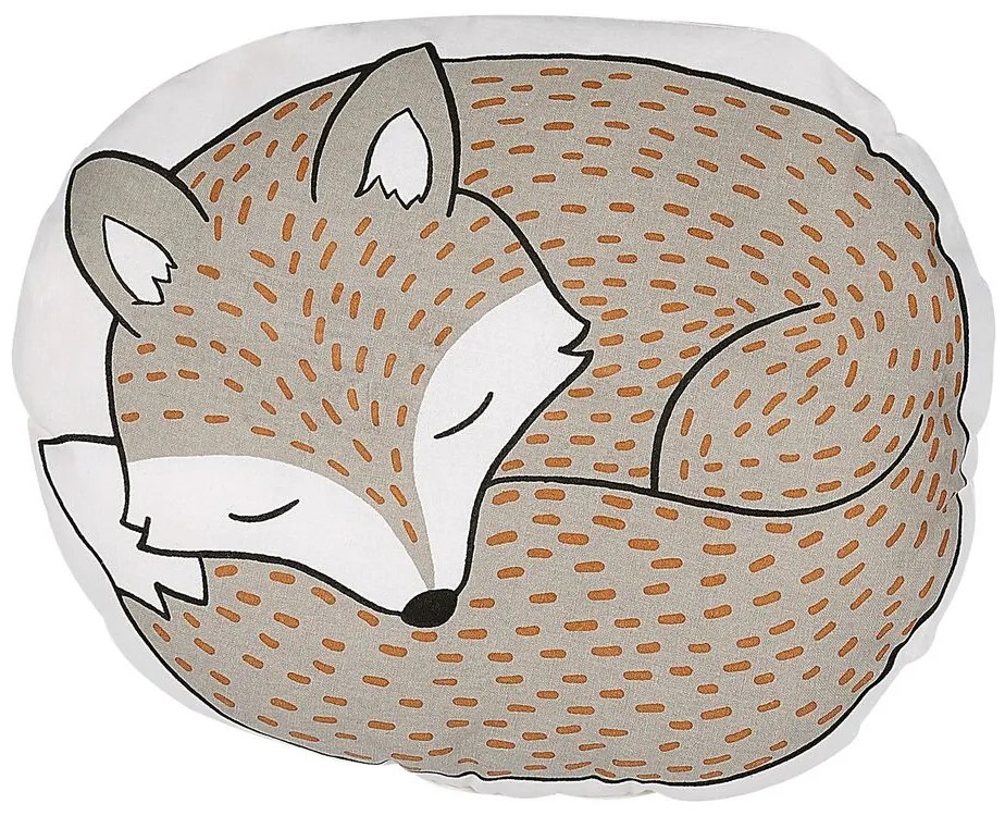 Cuscino per bambini con stampa di volpe 50 x 40 cm grigio DHANBAD Beliani