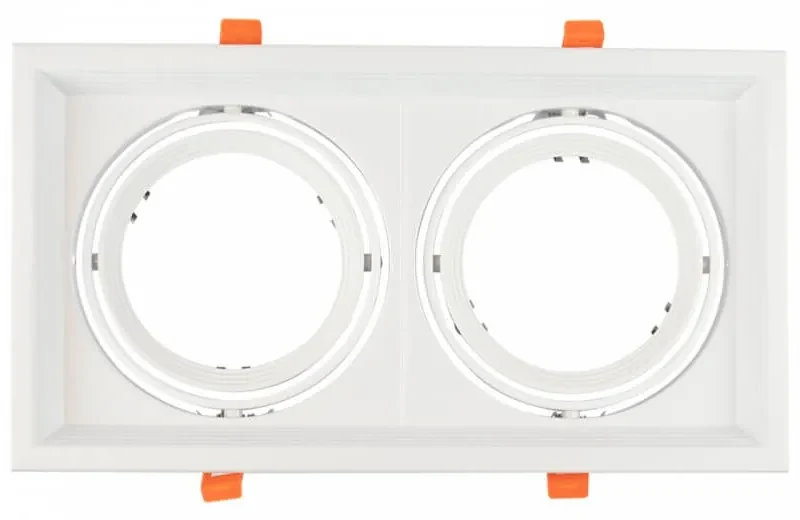 Faro da Incasso Orientabile Bianco - 2 lampade AR111, Foro 315x163mm Compatibili AR111 GU10