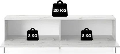 Mobile TV Da Terra 140 Cm Listellato 2 Ante Nero E Rovere Zenith