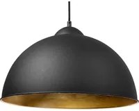 Lampada da soffitto nera Mezza Globo Metallo Industriale Moderna