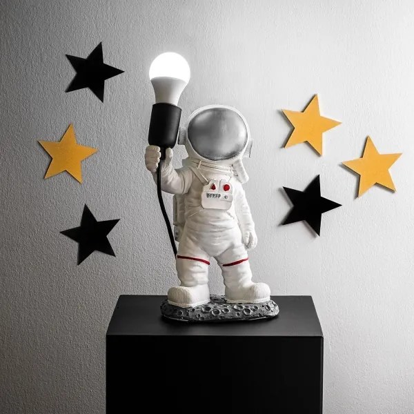 Lampada da notte per bambini ASTRONAUT 1xE27/40W/230V argento/bianco