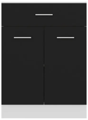 Armadio con Cassetto Nero 60x46x81,5 cm in Truciolato