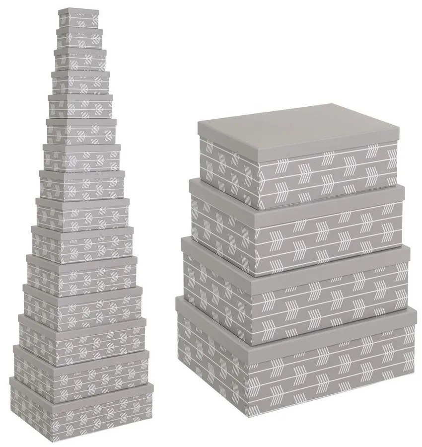 Scatole di cartone in set da 15 con coperchio Route - Casa Selección