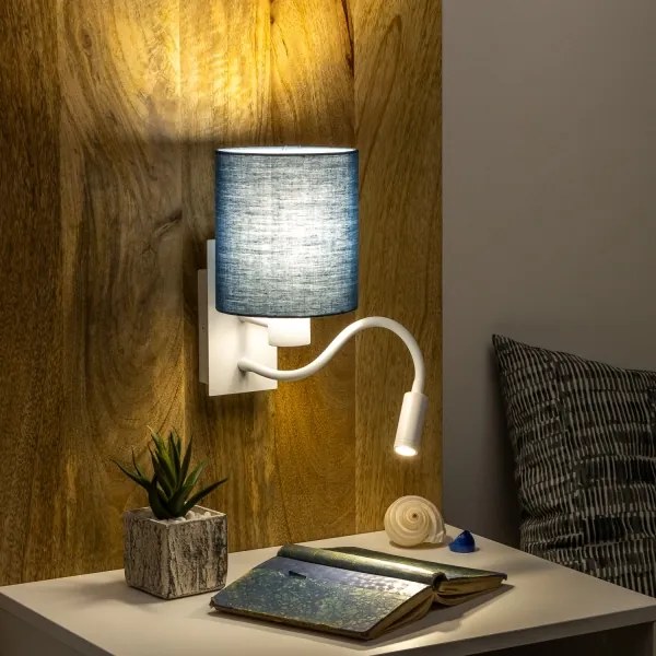 Brilagi - Applique a LED NUBILA 1xE27/25W/230V+ LED/3W bianco/blu scuro