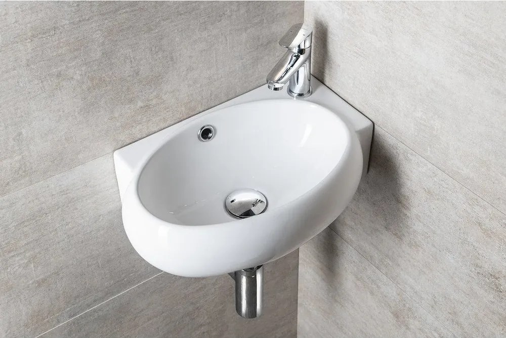 Lavabo bianco in ceramica 43x28,5 cm Ribera – Sapho