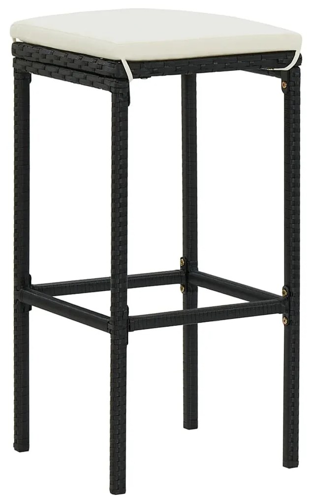 Set da Bar 3 pz in Polyrattan Nero