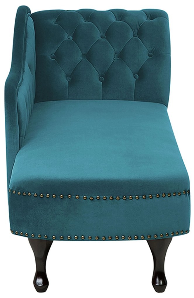 Chaise longue destra in velluto verde acqua NIMES Beliani
