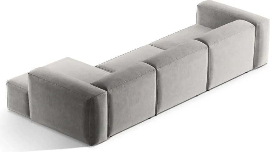 Divano angolare grigio chiaro (con penisola a destra/con chaise lounge) Bergamo – Cosmopolitan Design