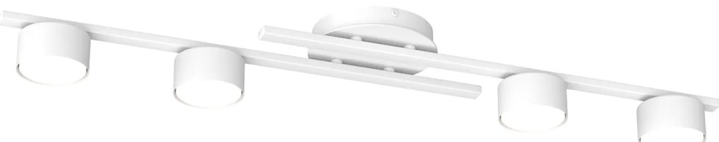 Plafoniera 4 Luci Freyr In Acciaio Bianco Diffusori Cilindrici