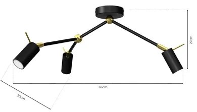 Faretto IRIS 3xGU10/MR11/40W/230V nero/oro