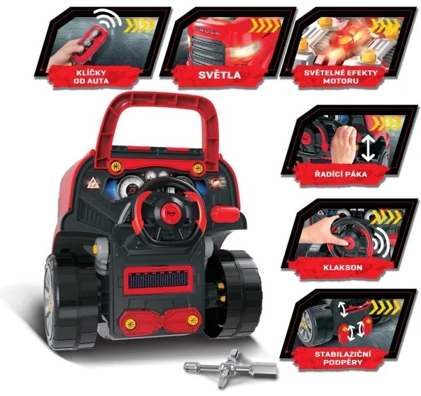 Autofficina per bambini 3xAAA + 1xCR2025 rosso