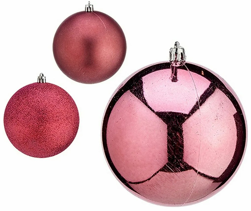 Set di palline di Natale Rosa Plastica 10 x 11 x 10 cm (12 Unità)