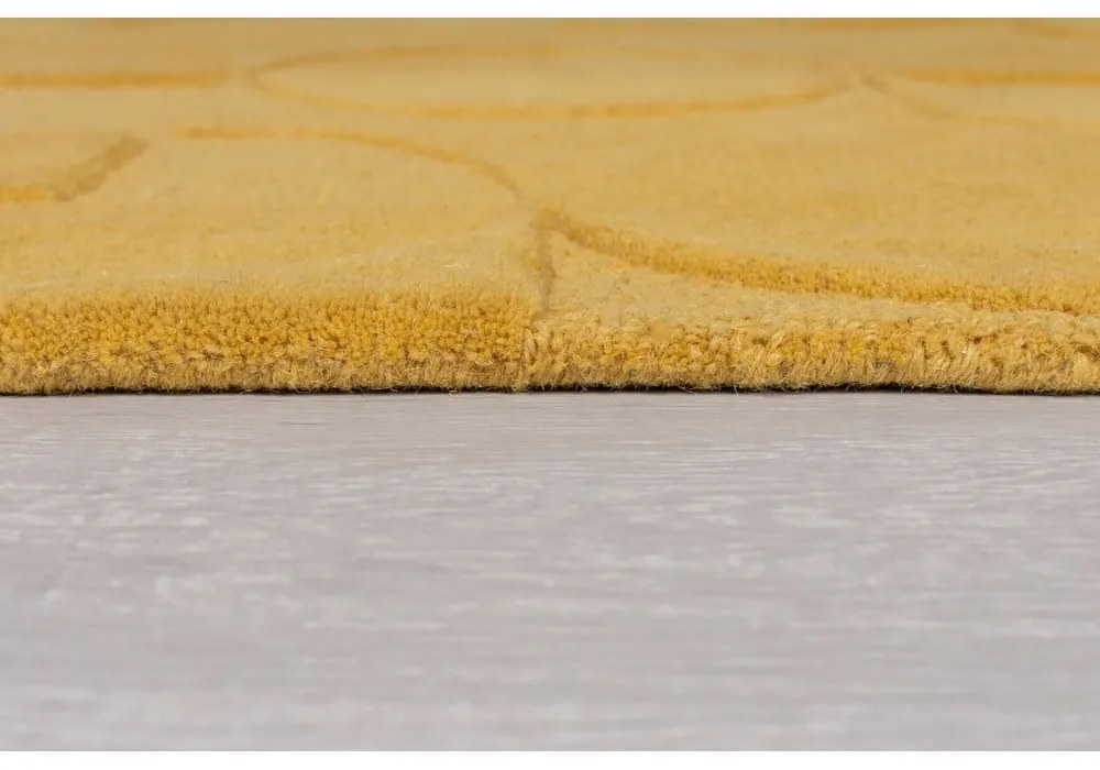 Tappeto rotondo in lana gialla ø 160 cm Gigi - Flair Rugs