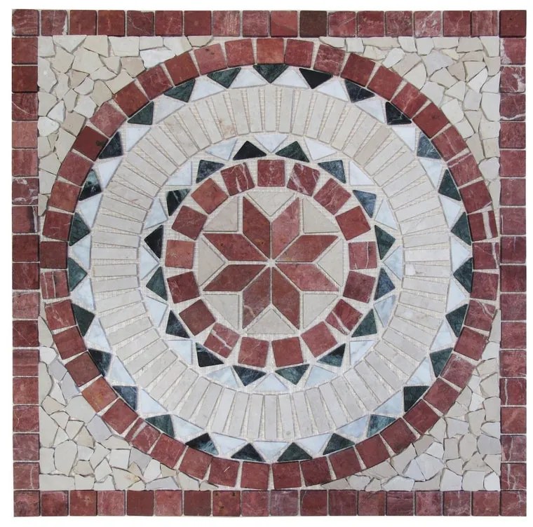 Rosone in pietra Venezia multicolore opaco L 67 x L 67cm x Sp. 7 mm