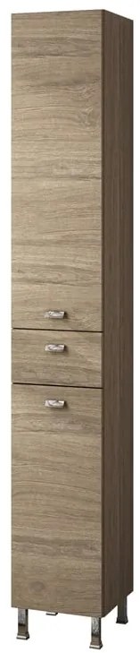 Colonna per mobile bagno Rimini 1 cassetto 2 ante P 34 x L 30 x H 195 cm rovere nabucco truciolare