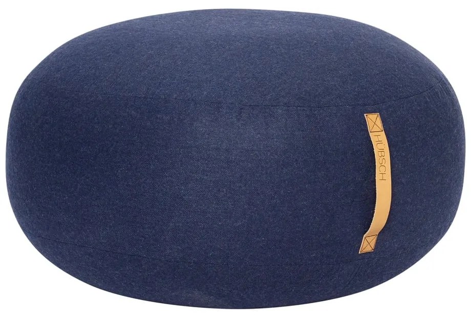 Pouf Turenio blu scuro, ø 70 cm Mochi - Hübsch