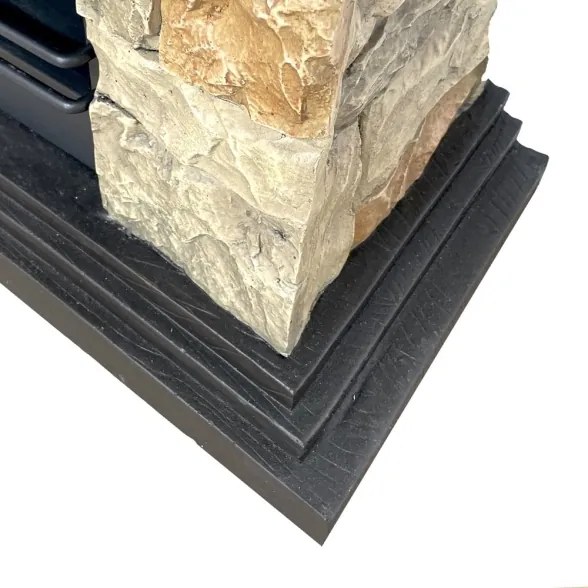 Camino a bioetanolo da terra Belluno effetto pietra L105xP38xH100 cm