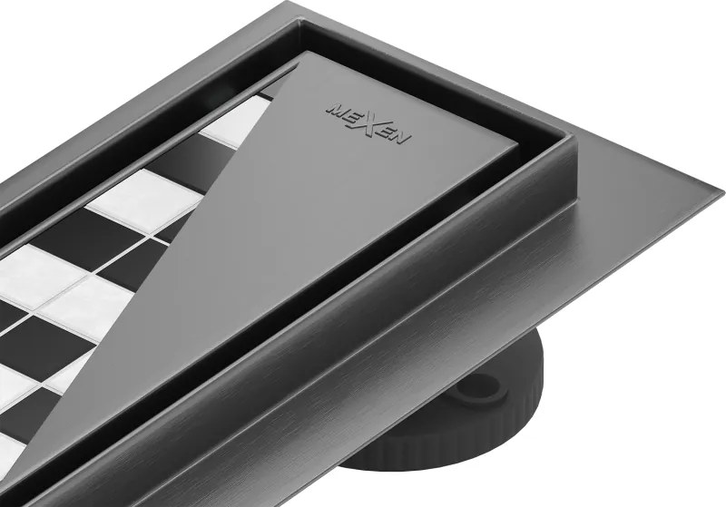 Mexen Flat M13 scarico lineare 2 in 1 130 cm, grigio canna di fucile spazzolato - 1E10130