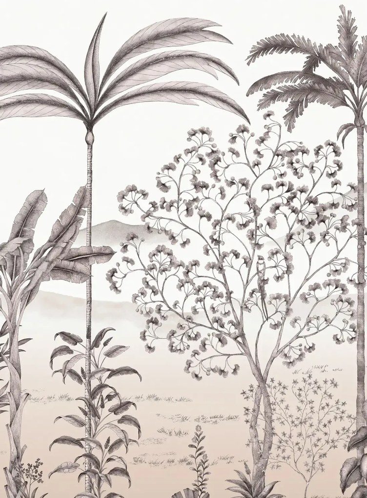 Isidore Leroy Carta da parati panoramica Jardin des Oiseaux Bois de Rose - Panel A