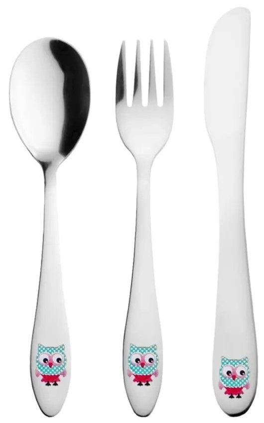 Posate per bambini in acciaio inox argento 3 pezzi - Orion